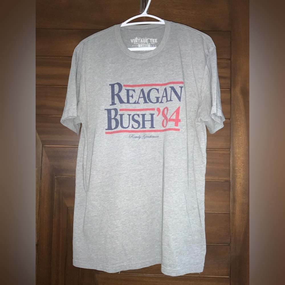 ROWDY GENTLEMAN T-shirt, Reagan Bush '84, Sz L